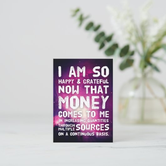 Carte De Visite Droit d'attraction Manifestation de l'argent Citat (Debout devant)