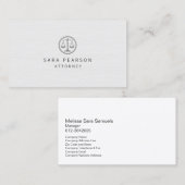 Carte De Visite Droit juridique du procureur (Devant / Derrière)