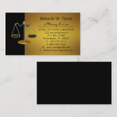 Carte De Visite Droit juridique professionnel Avocat Scales de jus (Devant / Derrière)