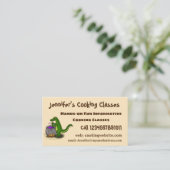 Carte De Visite Drôle alligator vert cuisine dessin animé (Debout devant)