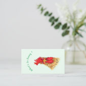 Carte de visite drôle avec Happy Chickens Farm (Debout devant)