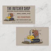 Carte De Visite Drôle bulldozer de conduite de taureaux (Devant / Derrière)