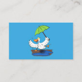Carte De Visite Drôle canard avec parapluie dessin animé (Dos)