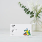 Carte De Visite drôle chef cuisine gator alligator dessin animé (Debout devant)