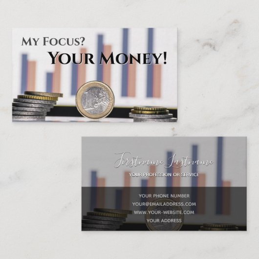Carte De Visite Drôle Comptable fiscal Devise experts financiers (Devant / Derrière)