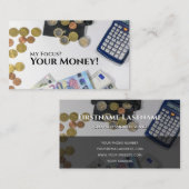 Carte De Visite Drôle comptable fiscal experts financiers argent (Devant / Derrière)