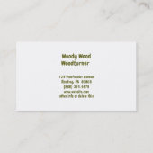 Carte De Visite Drôle de Dessin de Woodturner sur Laos (Dos)