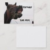 Carte de visite drôle de foin de cheval (Devant / Derrière)