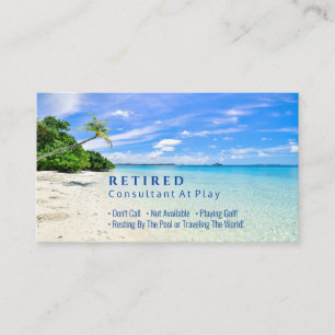 Carte De Visite Drôle de retraite, Blague de métier DIY Plage/Palm