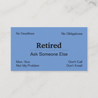 Carte De Visite Drôle De Retraite D'Entreprise