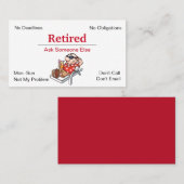Carte De Visite Drôle De Retraite D'Entreprise (Devant / Derrière)