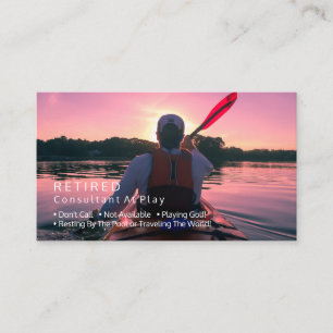 Carte De Visite Drôle de retraite, Kayak au coucher du soleil, Car