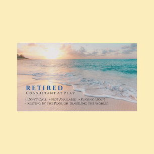 Carte De Visite Drôle de retraite, Sunset Beach, Blague de profess