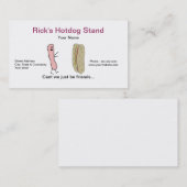 Carte de visite drôle de support de hot dog (Devant / Derrière)