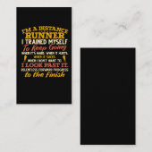 Carte De Visite Drôle Distance Runner Citation Athlete Running (Devant / Derrière)