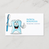 Carte De Visite Drôle Dos Cartoon tenant Brosse à dents (Devant)