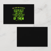 Carte De Visite Drôle Enfant ridicule (Devant / Derrière)