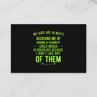 Carte De Visite Drôle Enfant ridicule