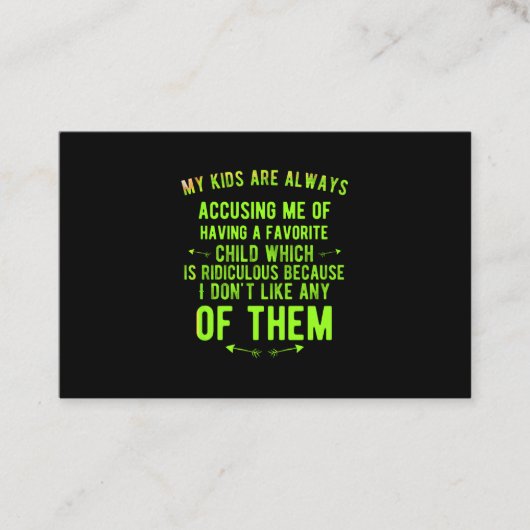 Carte De Visite Drôle Enfant ridicule (Devant)