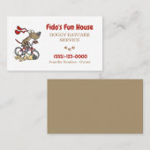 Carte De Visite Drôle Exercice Animaux de compagnie assis Doggy Se (Devant / Derrière)