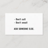 Carte De Visite Drôle Gag de retraite Goodbye Tension Hello Pensio (Dos)