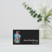 Carte De Visite Drôle Halloween Squelette portant Top Hat (Debout devant)