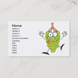 Carte De Visite drôle idiot drôle mignon raisin vert personnage