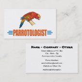 Carte De Visite Drôle J'adore les perroquets (Devant / Derrière)