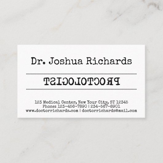 Carte De Visite Drôle médecin personnalisable (Devant)