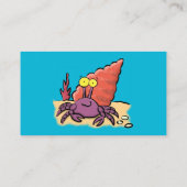 Carte De Visite Drôle mignon caricature pourpre crabe ermite (Dos)