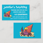 Carte De Visite Drôle mignon caricature pourpre crabe ermite (Devant / Derrière)