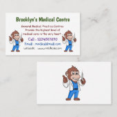 Carte De Visite Drôle orangoutan dessinateur docteur (Devant / Derrière)