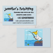 Carte De Visite Drôle pélican de pêche (Devant / Derrière)