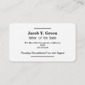 Carte De Visite Drôle père de l'épouse (Devant)