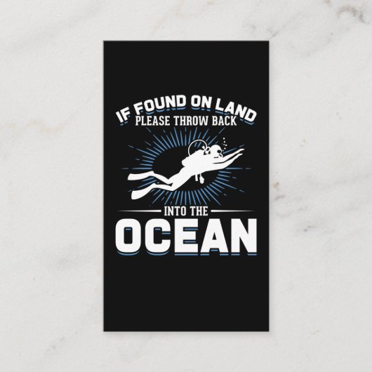 Carte De Visite Drôle Plaisir Plongée Plongée sous-marine (Devant)