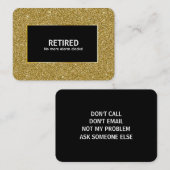 Carte De Visite Drôle retraite (Devant / Derrière)
