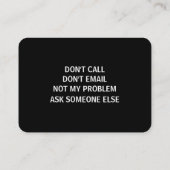 Carte De Visite Drôle retraite (Dos)