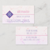 Carte De Visite Drôle Retraité, Marbre Rose, do-it-yourself Sac Ro (Devant / Derrière)