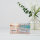 Carte De Visite Drôle Retraité, Plage Sunset, Sac Profession (Debout devant)