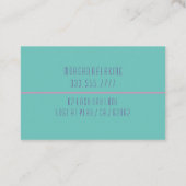 Carte De Visite Drôle Retraité, Turquoise & pourpre, do-it-yoursel (Dos)