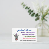 Carte De Visite Drôle rhinocéros mignon jonglant sur monocycle (Debout devant)