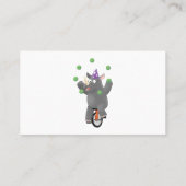 Carte De Visite Drôle rhinocéros mignon jonglant sur monocycle (Dos)