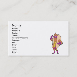 Carte De Visite drôle super héros hot dog personnage