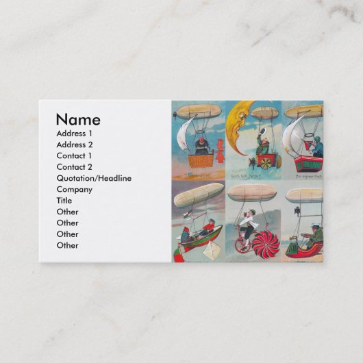 Carte De Visite drôles de machines à air steampunk wacky invention (Devant)