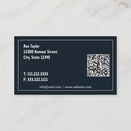 Carte De Visite drone aérien UAV personnalisé QR (Dos)