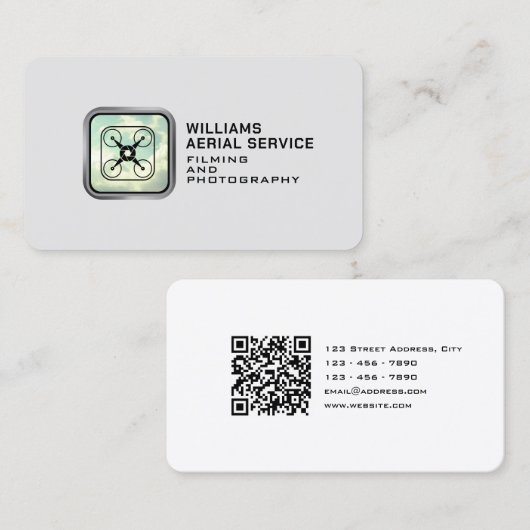 Carte De Visite Drone de logo minimal (Devant / Derrière)
