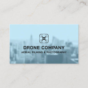 Carte De Visite drone du logo de la ligne d'horizon de la ville
