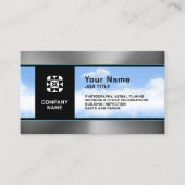 Carte De Visite Drone métallique ciel professionnel moderne (Devant)