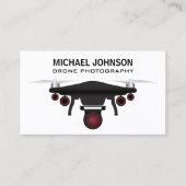 Carte De Visite Drone noir | Caméra drone | Photographie de drone (Devant)