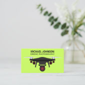 Carte De Visite Drone noir | Caméra drone | Photographie de drone (Debout devant)